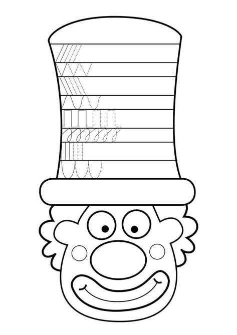 Clown Crafts, Carnival Crafts, Circus Crafts, Kids Worksheets Preschool, Holiday Program, Preschool Writing, Spring Crafts For Kids, Preschool Worksheets, Worksheets For Kids