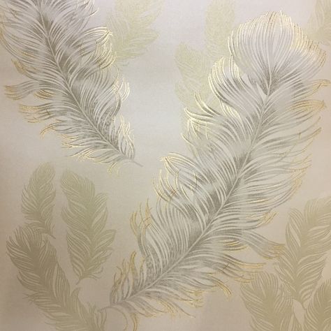 Metallic Wallpaper Texture, Elegant Wallpaper For Bedroom, Feathers Background, Luxury Houses Kitchen, Gold Metallic Wallpaper, Feather Background, Wallpaper Gold, Feather Wallpaper, Wallpaper Uk