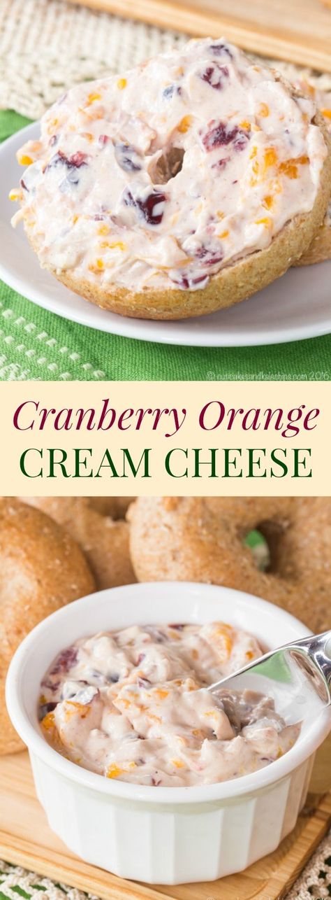 Cranberry Orange Cream Cheese - an easy spread for bagels or graham crackers, dip for apples or pears, or to stuff into dates. Made with /DoleSunshine/ #ad Cranberry Orange Cream Cheese, Spread For Bagels, Dip For Apples, Cream Cheese Spread Recipes, Cheese Spread Recipes, Flavored Cream Cheeses, Orange Cream Cheese, Cream Dip, Cranberry Cream Cheese