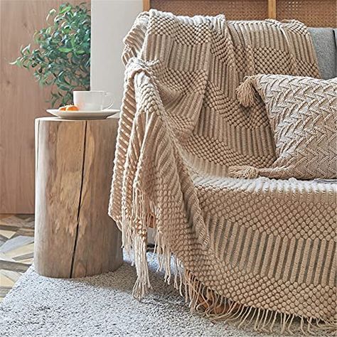 Hayisugal Soft Knitted Wool Blanket, Tassel Blanket, Sofa Blanket, Sleeping Blanket: Amazon.de: Küche & Haushalt Sofa Blanket Cover, Nordic Sofa, Tassel Blankets, Knitted Blanket, Knit Throw Blanket, Blanket Cover, Camping Blanket, Nordic Home, Cozy Throw Blanket