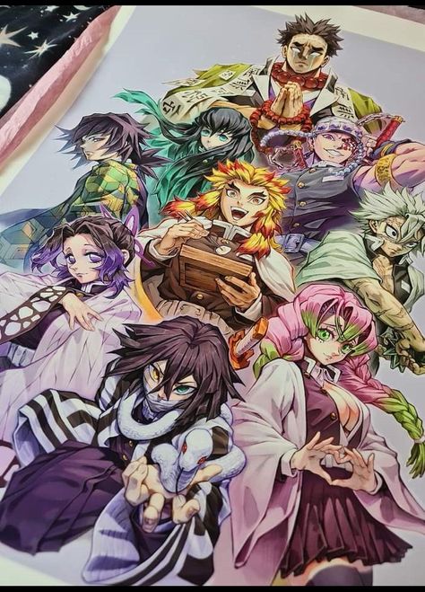 Demon Slayer Watercolor Art, Demon Slayer Stuff, Tanjiro Drawing, Best Anime Drawings, Anime Drawing Books, Bleach Fanart, Anime Canvas Art, Demon King Anime, Wow Art