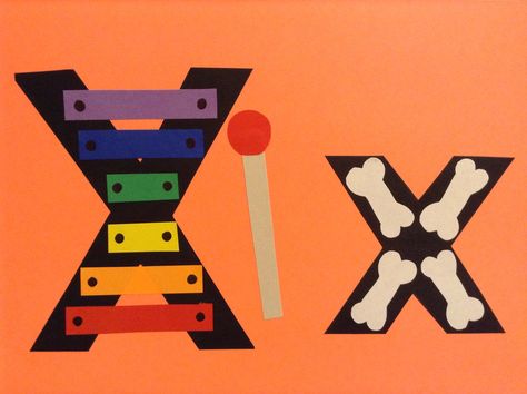 Letter X Handprint Craft, X Crafts For Preschoolers Letter, X Is For Craft, Letter X Art Preschool, Letter Xx Activities For Preschool, X For Xylophone Craft, X Is For Xylophone, Letter X Crafts, Preschool Letter Crafts