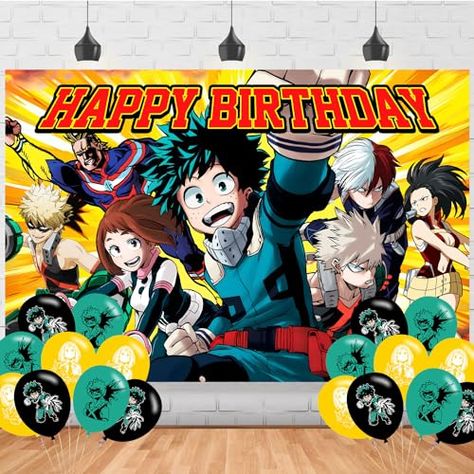 My Hero Academia Party, My Hero Academia Birthday Party Ideas, Bubble Numbers, Birthday Themes For Adults, Studio Backgrounds, Happy Birthday Parties, Birthday Party Banner, Drone Photography, Birthday Backdrop