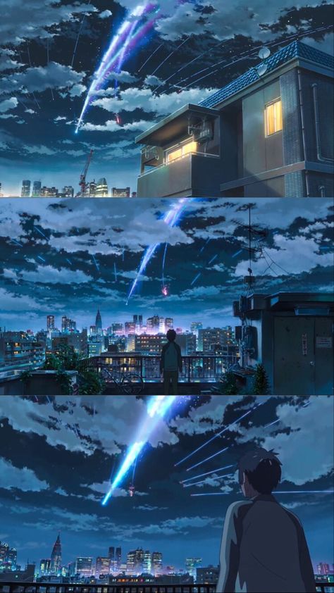 Your Name Comet Wallpaper, Makoto Shinkai Background, Makoto Shinkai Wallpaper, Makoto Shinkai Art, Shinkai Films, Makoto Shinkai Movies, Your Name Wallpaper, Makoto Shinkai, Anime City