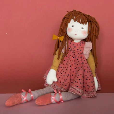 Sitting Doll, Pink Cheeks, Friends Sign, Rag Doll, Keepsake Gift, Anemone, Kid Room Decor, Ballet Shoes, Beautiful Dresses