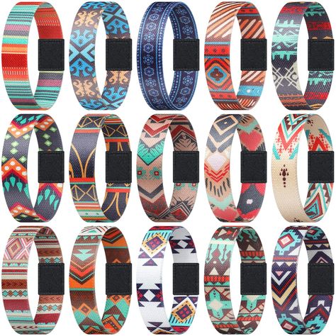 PRICES MAY VARY. Boho Style Wristbands Set: you will receive 15 pieces of boho friendship bracelets in15 kinds of styles, design with bohemian elements, ample quantity, styles and colors to use, exchange and share with others, with a delicate appearance, ideal for summer and the beach Reliable and Safe: our stretchy bracelets are made of polyester blend material, lightweight and wear resistant, comfortable to wear even in the shower, simply dry on your wrist or air dry when wet, not easy to fade Southern Bracelets, Beach Friendship Bracelets, Country Bracelets, Boho Friendship Bracelets, Sweet 16 Birthday Gifts, Cow Cakes, Bohemian Elements, Cowgirl Stuff, Western Bracelets