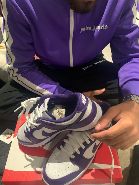 Purple Dunks, Nike Dunk Low Purple, Dunks Outfit, Sneakers Purple, Dunks Low, Purple Outfit, Purple Outfits, Shoe Inspo, Nike Dunk Low