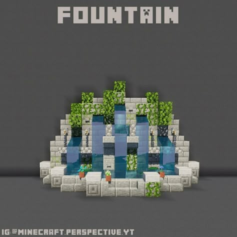 Minecraft Fountain, Minecraft Statues, Minecraft Decoration, Minecraft Structures, Minecraft Interior Design, Mc Ideas, Minecraft Cottage, Mc Builds, Minecraft Castle