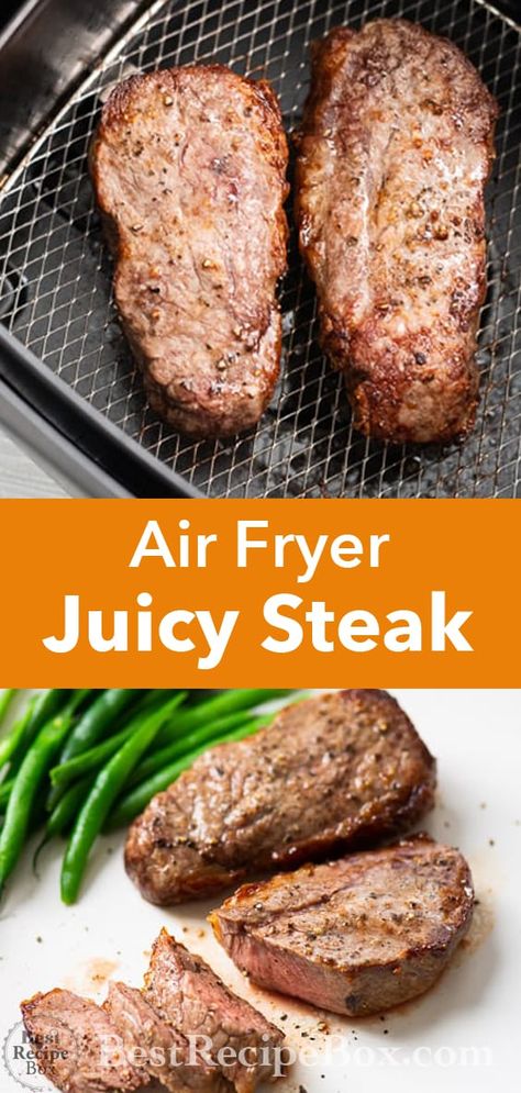 Steak Air Fryer Recipes, Steak Diner, Steak Air Fryer, Air Fryer Recipes Healthy Low Carb, Resep Steak, Air Fryer Steak, Cooks Air Fryer, Air Fried Food, Air Fryer Oven Recipes