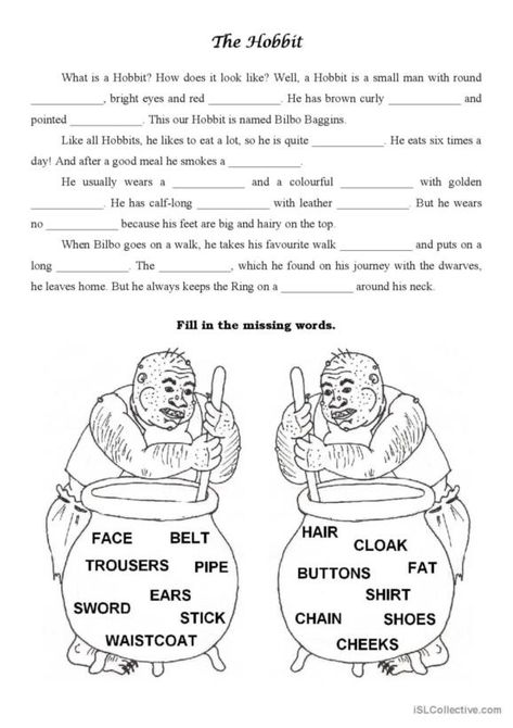 18 Hobbit English ESL worksheets pdf & doc Teaching The Hobbit, Elements Of Literature, Hobbit Book, Hobbit Party, Quotes About Grandchildren, Trip Games, Teaching Literature, Road Trip Games, English Reading