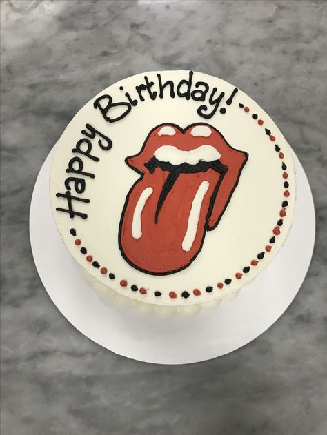 Bolo Rock, Rock And Roll Birthday, Logo Cake, Rock Cake, Rolling Stones Logo, Decorator Frosting, Music Themed Parties, Buttercream Cake Decorating, Cake Logo