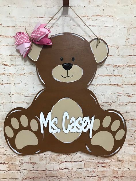 Girl Hospital Door Hanger, Hospital Door Hanger Boy, Hospital Door Hanger, Hospital Door Hangers, Baby Door Hangers, Teddy Bear Theme, Baby Bears, Baby Door, Hospital Door