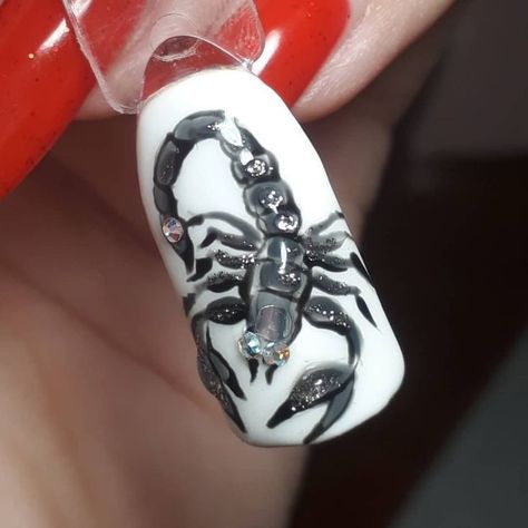 Scorpio Nail Art Zodiac Signs, Scorpio Nail Art, Scorpion Nails, Birthday Nails Scorpio, Scorpio Nails Designs, Scorpio Nails, Zodiac Nail Designs, Nail Art Zodiac Signs, 3d Nail Art Designs