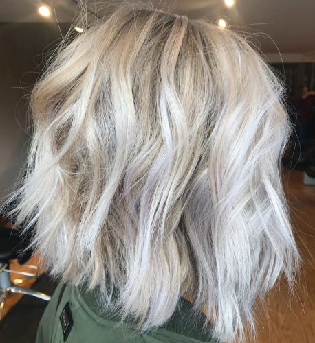 Choppy Ash Blonde Lob Ash Blonde Lob, Blond Lob, Long Choppy Bobs, Silver Bob, Short Choppy Bobs, Blonde Lob, Choppy Bob Haircuts, Textured Haircut, Layered Bobs