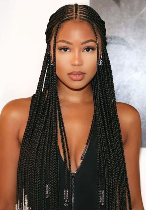 Ashenda Hairstyle, Box Braids With Cornrows On Top, Latest Hair Braids, Cabello Afro Natural, Short Box Braids Hairstyles, Big Box Braids Hairstyles, Goddess Braids Hairstyles, Box Braids Hairstyles For Black Women, Braided Cornrow Hairstyles