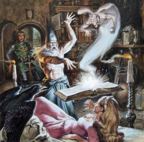 Earl Norem, Fantasy Wizard, Dungeons And Dragons Memes, Dragon Memes, Dungeons And Dragons Art, Pulp Art, High Fantasy, Arte Fantasy, Medieval Fantasy