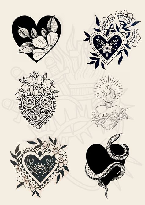 Neo Tattoos Traditional, Tattoo Convention Flash, Leather Tattoo Ideas, Art Nouveau Heart Tattoo, Victorian Flash Tattoo, Retro Flash Tattoo, Neo Romantic Tattoo, Heart Stomach Tattoo, Victorian Heart Tattoo