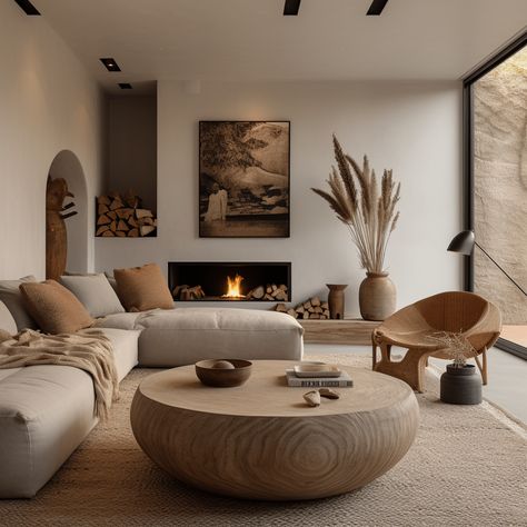 Earth’s Embrace: Cozy Earthy Living Rooms Await! - Quiet Minimal Wood Room Design, Earth Tone Living Room, Luxurious Houses, Organic Living Room, Earthy Living Room, Earthy Home, Waffles Recipe, Living Room Design Inspiration, Home Decor Ideas Living Room