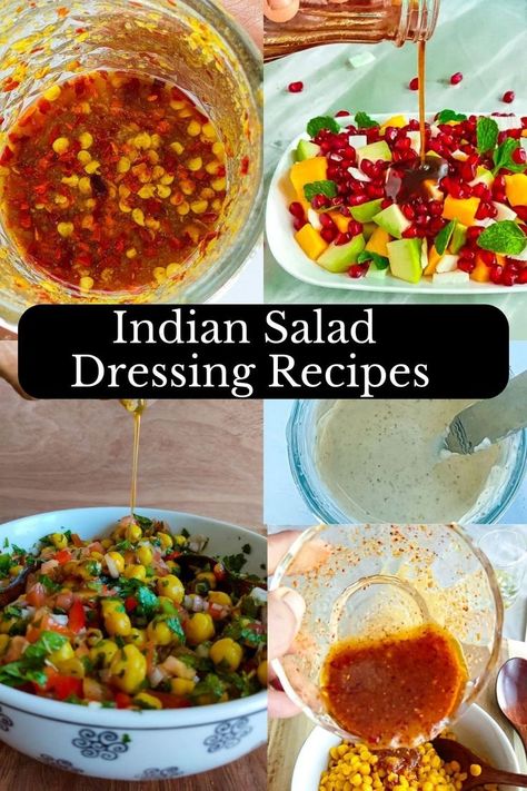 Easy Indian salad dressings in separate jars. Indian Salad Dressing, Low Calorie Salad Dressing Recipes, Simple Salad Dressing, Low Calorie Salad Dressing, Healthy Salad Dressing Recipes, Indian Salad, Low Calorie Salad, Indian Salads, Easy Salad Dressing Recipes