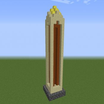 Sandstone Obelisk S - Blueprints for MineCraft Houses, Castles, Towers, and more | GrabCraft Minecraft Obelisk, Minecraft Sandstone, Astronomy Tower Minecraft, Desert Tower Minecraft, Minecraft Egyptian Statues, Minecraft Pyramid, Minecraft Astronomy Tower, Minecraft Egyptian Temple, Minecraft Outpost Tower