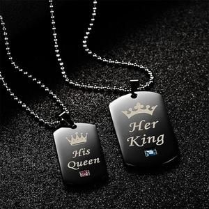 Her King His Queen, Couple Pendant, Her King, His Queen, Wedding Earring, Crown Necklace, Dress Unique, Necklace For Girlfriend, Cadeau Couple