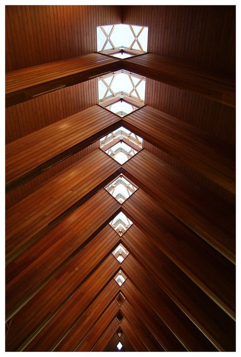 Powell Gardens - 004 | Powell Gardens, Kansas City. Shot 200… | Flickr Powell Gardens, Timber Architecture, Church Pictures, Sacred Architecture, Architecture Building Design, Religious Architecture, Wedding Chapel, Holy Rosary, Coffered Ceiling