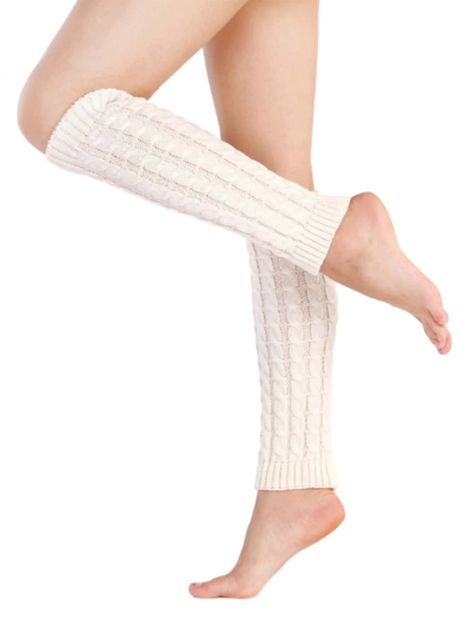 ROMWE Fairycore Solid Knit Leg Warmers | SHEIN USA Thermal Crochet, Boot Cuff Socks, Knitted Leg Warmers, Knit Leg Warmers, Cozy Accessories, Crochet Winter, Boot Cuffs, Women Legs, Compression Socks