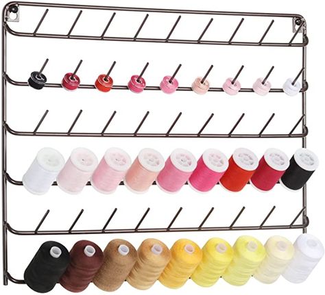 Amazon.com: Thread Holder Wall 54 Spools Thread Rack Embroidery Spool Thread Organizer Wall Mounted with Hanging Tools for Quilting Black Metal : Arts, Crafts & Sewing Hanging Tools, Thread Organizer, Thread Rack, Thread Organization, Thread Holder, Shelf Brackets, Cute Room Decor, Wall Organization, Support Mural