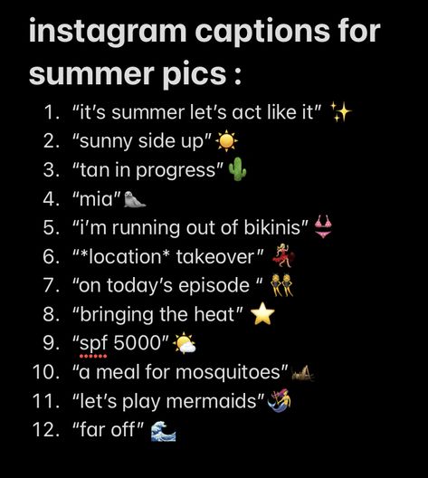 Sassy Summer Captions, Summer Heat Captions, Today Captions Instagram, Summer Captions 2023, Ig Captions Summer, Sassy Quotes For Instagram, Quotes For Summer, Baddie Captions, Beach Instagram Captions