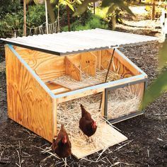 Get the free plans for for an ultra-stylish DIY chicken coop from the fantastic book of chicken coop designs, Reinventing the Chicken Coop Easy Diy Chicken Coop, Build A Chicken Coop, Small Chicken Coops, Easy Chicken Coop, Duck Coop, Portable Chicken Coop, Chicken Coup, Diy Chicken Coop Plans, Chicken Tractor