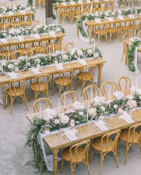 Wedding Reception Tables Layout, Wedding Table Layouts, Long Table Wedding, Wedding Reception Seating, Reception Seating, Floral Table Runner, Table Runners Wedding, Greece Wedding, Wedding Decor Inspiration