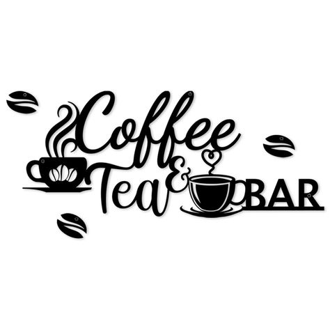 PRICES MAY VARY. COFFEE BAR SIGN: You will receive a black metal coffee bar sign and 3pcs coffee bean signs, with coffee cup and the elegant font of “Coffee Tea Bar”, looks very attractive and novel, providing a attractive decoration for your home MATERIAL & SIZE: This coffee tea bar sign wall decoration is made of high-thickness iron sheet to ensure long-lasting durability, beautiful appearance and chic style; it measures about 14 x 5.88 inches, an appropriate size that can be easily noticed by Coffee Bar Painting Ideas, Coffee Bean Decor, Coffee Bar Wall Decor, Coffee And Tea Bar, Coffee Cup Wall Art, Office Wall Decorations, Projet Cricut, Wine And Coffee Bar, Java Burn Coffee