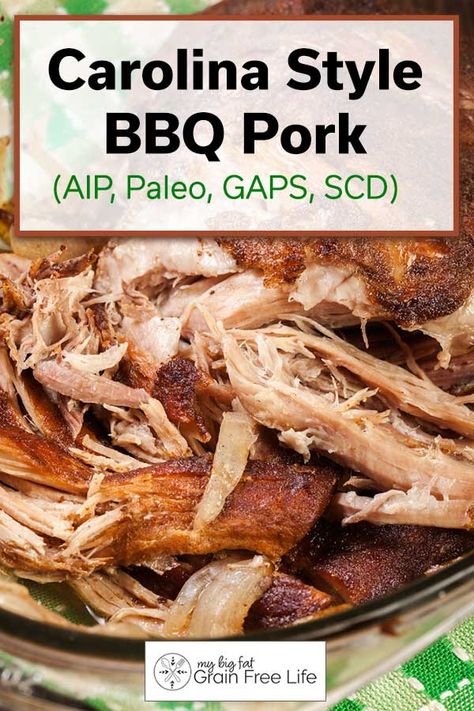 Carolina Style BBQ Pork (AIP, Paleo, GAPS, SCD) Aip Pulled Pork, Carolina Style Pulled Pork, Carolina Pulled Pork, Homemade Meat Sauce, Gaps Recipes, Pork Entrees, Autoimmune Paleo Recipes, Pulled Pork Recipe, Cooking A Roast