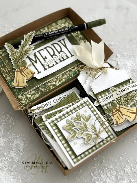 Stampin Up Seasons Of Green And Gold, Stampin Up Season Of Green And Gold, Gold Stationery, Homemade Tags, Note Card Gifts, Card Box Holder, Stampin Up Christmas, Christmas Tags, Su Cards