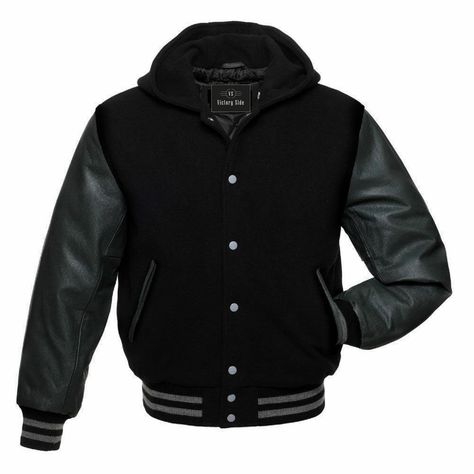 PRICES MAY VARY. Wool + Genuine Leather Imported Dry Clean Only The Classic Varsity Jacket is Crafted in a Superior Quality Wool Body and Top Quality Cowhide Leather Sleeves. Polyester Quilted Lining, Keeping you Warm, even During the Coldest Days *An Internal(included one mobile pocket) and Two External Side Pockets,Specially Treated Leather Allows for Safe Dry Cleaning. Plastic Coated Metal Buttons on Front. Exterior Body: 100% Real Leather Sleeves 100% wool Varsity Jackets Size: XS-5XL,,For S Biker Shirts Women, Spiked Leather Jacket, Varsity Jacket Women, Varsity Hoodie, Best Leather Jackets, Leather Blazer Jacket, Varsity Jackets, Varsity Jacket Men, Biker Shirts