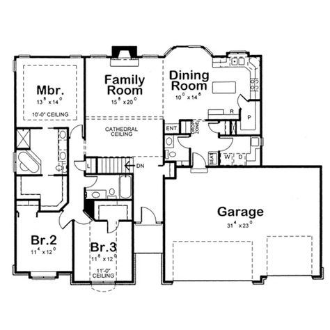 Country House Plan First Floor - Garrison Pass Country Ranch Home 026D-1722 - Search House Plans and More Ada House Plans Wheelchairs, Handicapped Accessible House Plans, Accessible House Plans, Garrison House, Accessible House, Casual Family Rooms, Country Ranch, Architect Drawing, Peach Puff