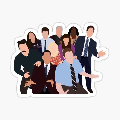 Parks And Rec Cast, Parks And Rec, Hydroflask Stickers, Parks N Rec, Laptop Wallpaper, Parks And Recreation, The Cast, Vinyl Decal Stickers, Vinyl Decal