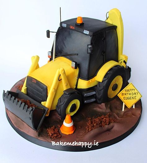 Jcb cake - Cake by Elaine Boyle....bakemehappy.ie Bulldozer Cake, Excavator Cake, Divorce Cake, Cake Transport, Digger Cake, Truck Birthday Cakes, Construction Cake, Truck Cakes, Cake Pop Recipe