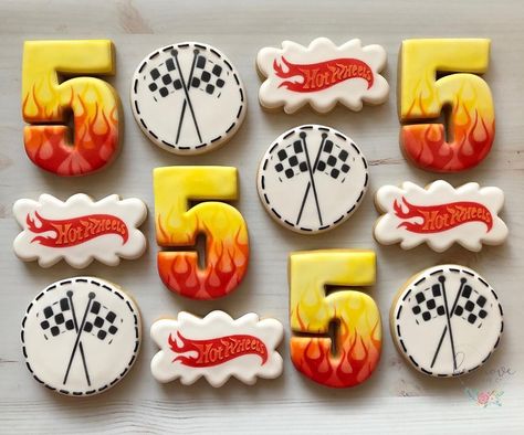 Hot Wheels Cookies Decorated, Blaze Cookies, Hot Wheels Cookies, Wheels Themed Birthday Party, Cars Cookies, Hot Wheels Themed Birthday Party, Blaze Birthday Party, Bday Cookies, Harley Davidson Birthday