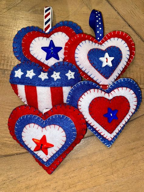 Excited to share the latest addition to my #etsy shop: Blue, white and red felt patriotic star ornament. Veterans Day Crafts For Kids, Veterans Day Crafts, Red Blanket, Patriotic Stars, Felt Heart, Americana Decor, Red Felt, Heart Ornament, Star Ornament