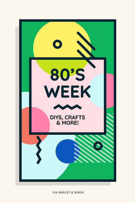 A totally radical collection of DIY 80s crafts, art and games kids and parents can make together! | via barley and birch #party #diy #crafts #kidsactiviites #80s 80s Classroom Activities, Decade Themed Crafts, 80s Activities For Kids, Decades Activities For Kids, 80s Crafts Ideas, Retro Crafts For Kids, 80s Crafts For Kids, 80s Party Activities, 80s Classroom Theme