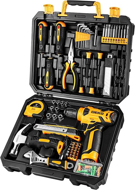 Basic Household Tool Kit. DIY Tool Kit for the Office, Home, and Repairs of all Types Mechanic Tool Box, Hand Tool Kit, Hand Tool Set, Hand Tool Sets, Drill Set, Tool Kits, Household Tools, Kit Home, Combo Kit