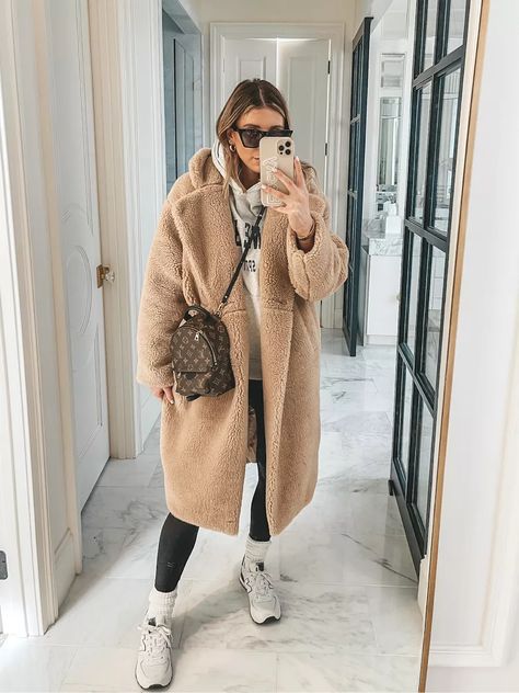 Women's A&F Teddy Coat curated on LTK Beige Fur Coat Outfit, Brown Teddy Coat Outfit, Teddy Coat Street Style, Fuzzy Coat Outfit, Sherpa Coat Outfit, Teddy Bear Coat Outfit, Winter Outfits Dress, Teddy Coat Outfit, Winter Outfits 2024