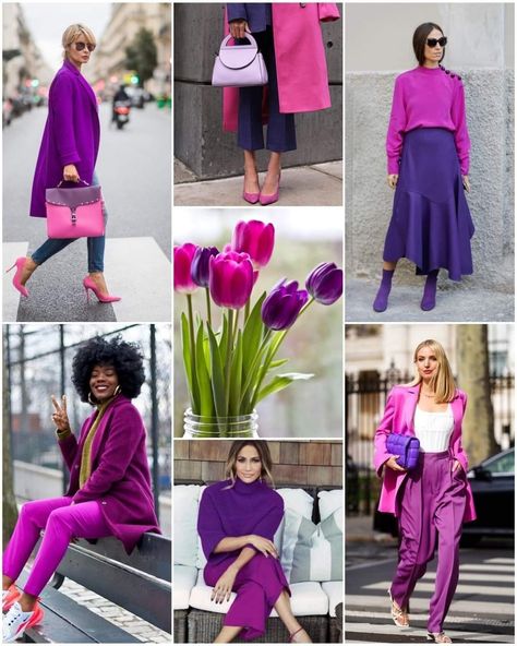 Magenta Combination Color, Magenta Color Combinations Outfit, Magenta Color Combinations, Fuchsia Outfit, Narcissistic Supply, Pink Color Combination, Colour Combinations Fashion, Color Combinations For Clothes, Winter Inspired