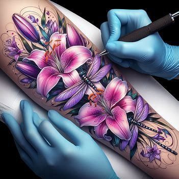 Coloured Floral Sleeve Tattoo, Lily Tattoo Arm, Colorful Sleeve Tattoos, Colour Tattoo For Women, Catrina Tattoo, Full Leg Tattoos, Rose Tattoos For Women, Blue Rose Tattoos, Cool Wrist Tattoos