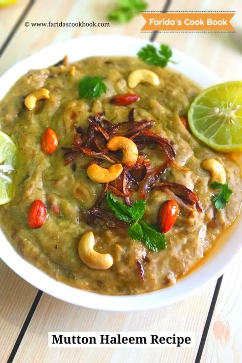 mutton haleem recipe | how to make Hyderabadi mutton haleem recipe - Faridas Cook Book Iftar Special, Haleem Recipe, Pigeon Peas, Clarified Butter, Red Lentil, Basmati Rice, High Protein Recipes, Iftar, Pressure Cooking