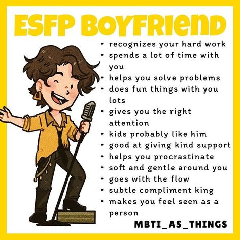 Esfp Boyfriend, Mbti Boyfriend, Mbti As Things, Mbti Dating, Esfp Personality, Explorers Mbti, Mbti Fanart, Myers Briggs Test, Mbti Test