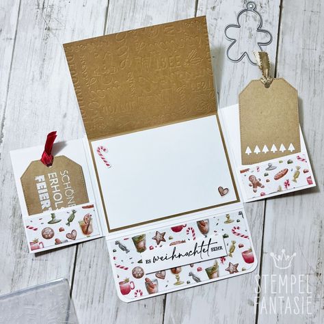 Stampin Up Weihnachten, Stampin Up Anleitung, Treat Holders, Pocket Folder, Treat Holder, Fold Cards, Stampin Up Christmas, Fun Fold Cards, Folded Cards