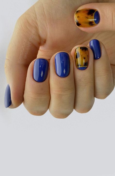 Blue Copper Nails, Blue Tortoise Shell Nails, Tortoise Nail Art, Carey Nails, Tortoise Nail, Most Beautiful Nail Designs, Tortoise Nails, Tortoise Shell Nails, Shell Nails