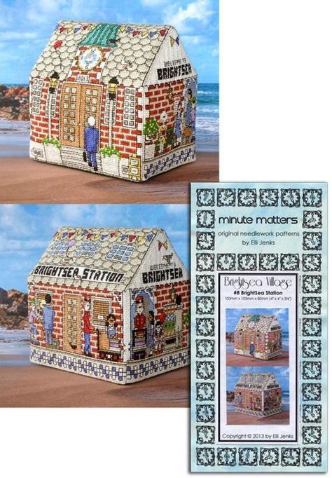 3d Cross Stitch, Cross Stitch Material, Cross Stitch House, Seaside Village, Cross Stitch Books, Cross Stitch Finishing, Needlework Patterns, Types Of Embroidery, Skateboarder